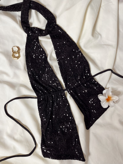Top lentejuelas negro